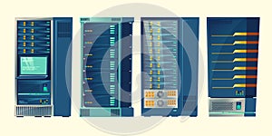 Vector server racks, database room, data center