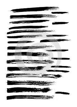 Vector set of 24 different grunge hand paint brush strokes