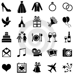 Vector Set of 25 Wedding Icons