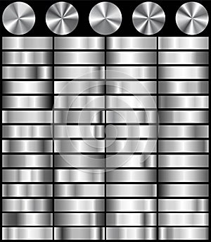 Vector set of 61 unique silver gradient backgrounds