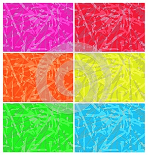 Vector set of abstract backgrounds yellow orange blue red green