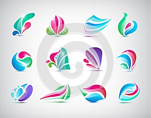 Vector set of abstract colorful spa logos, icons