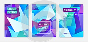 Vector set of abstract geometric covers, banners, posters, flyers, brochures. Text frame surface. a4 template design