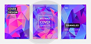 Vector set of abstract geometric covers, banners, posters, flyers, brochures. Text frame surface. a4 template design