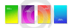 Vector set of abstract halftone gradient backgrounds. Colorful dotted templates for banners, flyers, presentations.