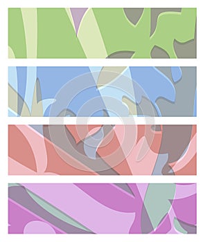 Vector set of abstract rectangular banners of green blue red purple color that can be used in web design business cards labels bu