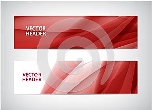 Vector set of abstract wavy horizontal headers, web banners. Water flow, stream.