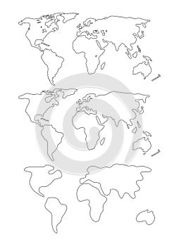 Vector set of abstract world maps photo