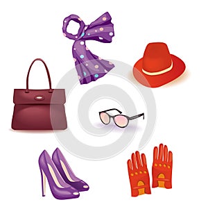 Vector set of accessories for Women