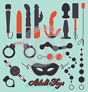 Vector Set: Adult Toys Icons and Symbols