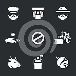 Vector Set of Agricultural sanctions Icons.