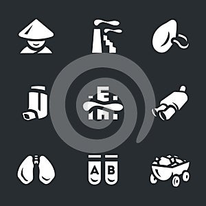 Vector Set of Air Pollution in China Icons.