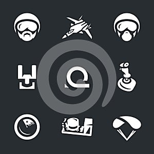 Vector Set of Aircraft flight Recorder Icons.
