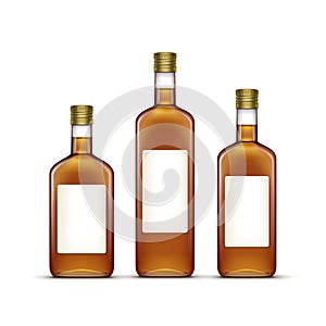 Vector Set of Alcohol Alcoholic Beverages Drinks Whiskey Glass Bottles