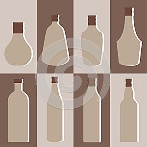 Vector set of alcohol bottle