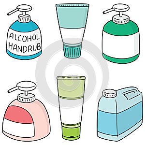 Vector set of alcohol hand rub