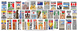 Vector set of American and Asian Countries