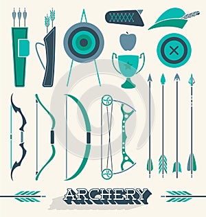 Vector Set: Archery Icons and Objects