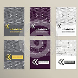 Vector set arrow pointer on a colored background