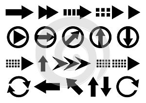 Vector set of arrow shapes isolated on white