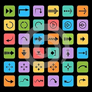 Vector set arrows in flat style