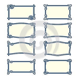Vector set of art nouveau frames for print and design. photo