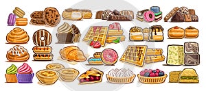 Vector Set of assorted Desserts