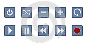 Vector Set of Audio Player Color Buttons