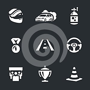 Vector Set of Auto Rally Icons.