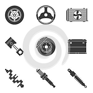 Vector set of auto spare parts