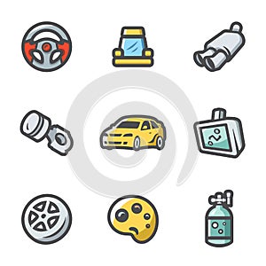 Vector Set of Auto tuning Icons.