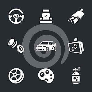 Vector Set of Auto tuning Icons.