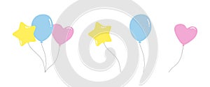 Vector set of baby balloons clipart  illustration