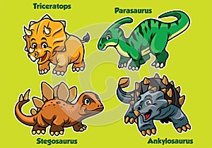 Set of baby dinosaurs photo
