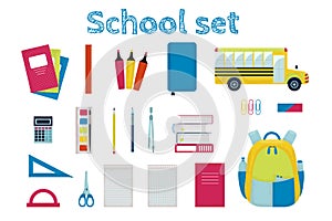 Vector set of Back to School objects