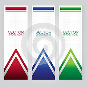 Vector set background Abstract triangle red blue green button on gray background