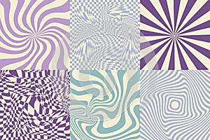 Vector set of background with optical illusion .