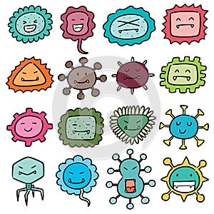 Vector set of bacteria and virus