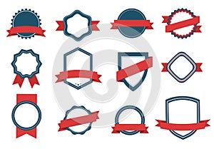 Vector set Badge, Ribbons and Labels. Design elements