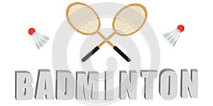 Vector set of badminton racket and shuttles