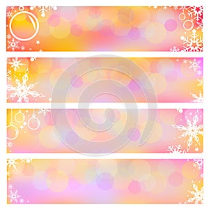 Vector Set Banner Backgrounds with Snowflakes