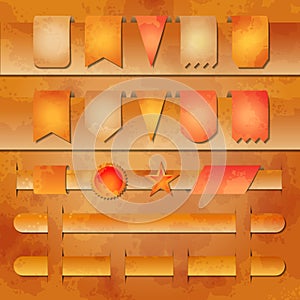 Vector set of banners and label tags for web