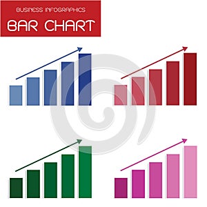 Vector Set of Bar Chart Infographics Templates