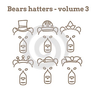 Vector Set of bear icon.