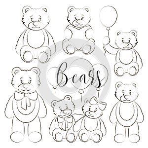 Vector Set of bear icon