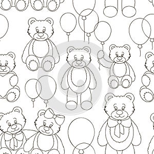 Vector Set of bear icon pattern