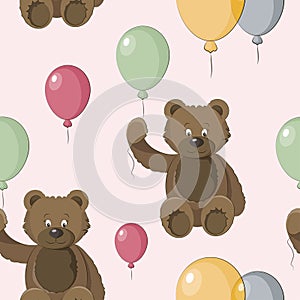 Vector Set of bear icon pattern