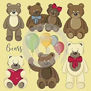 Vector Set of bear icon