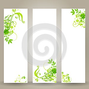 Beautiful floral banner set