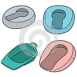 Vector set of bedpan